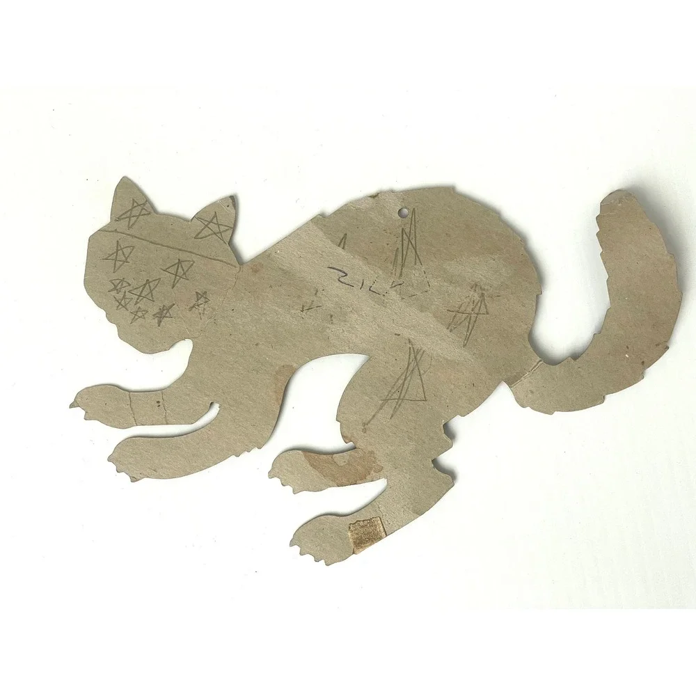 Vintage Halloween Black Cat Die Cut – Dennison Paper Decoration